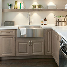 Davis laundry room cabinets in Maple Seal