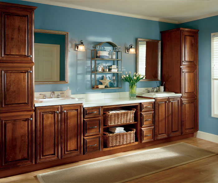 Office Cabinets in Dark Cherry Finish  Diamond Cabinetry