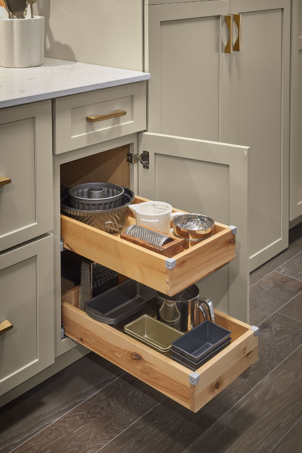 Utility Cabinet with Roll Trays - Nest Cabinetry