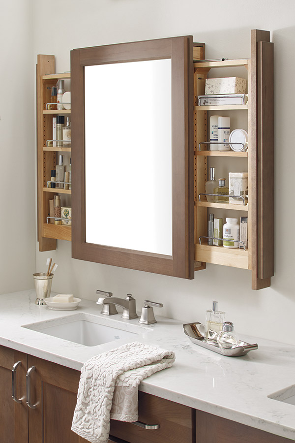 Vanity Mirror Cabinet With Side Pull, Bathroom Side Cabinet