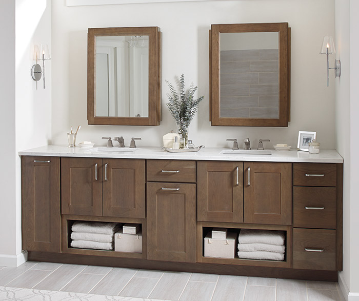 Shaker Style Bathroom Cabinets, Cherry Wood Bathroom Vanity Mirror