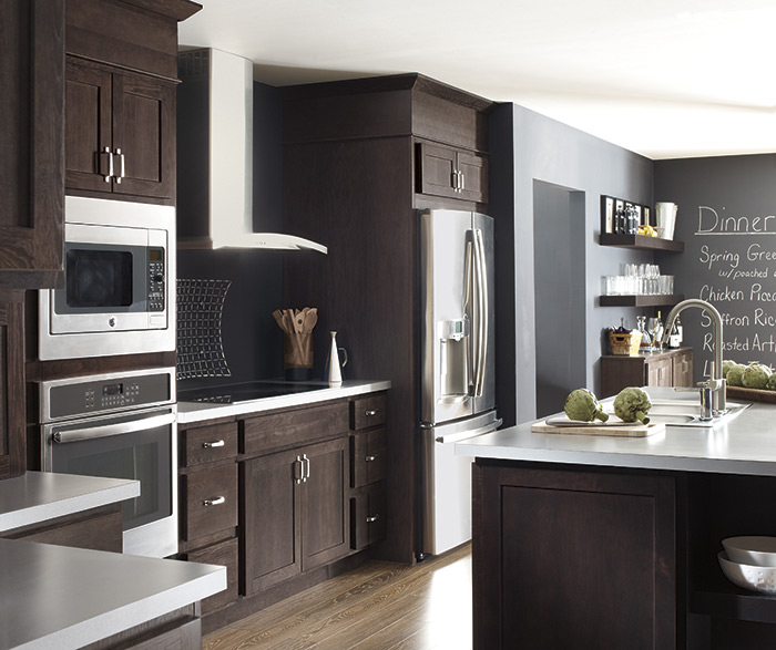Dark Finish Modern Kitchen Cabinets