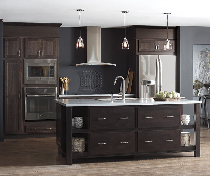 Dark Finish Modern Kitchen Cabinets
