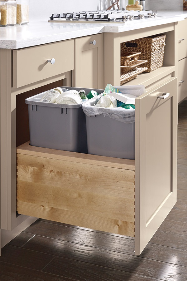 Push To Open Wastebasket Cabinet Diamond Cabinetry