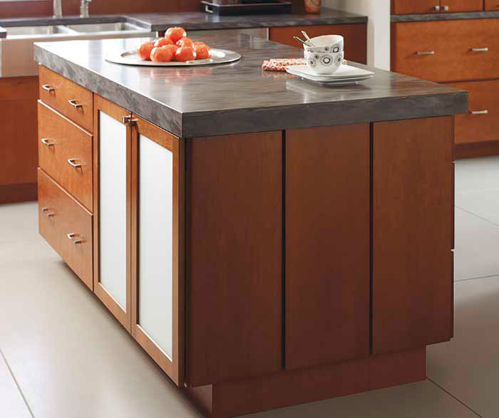 Kitchen with cherry cattail by Diamond Cabinetry