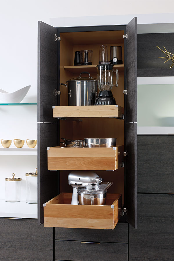 pantry top unit with roll trays