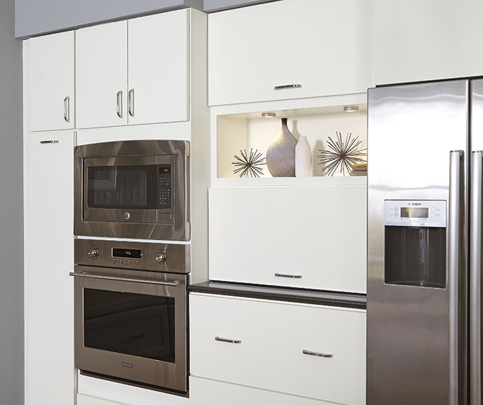 sleek modern white kitchen cabinets