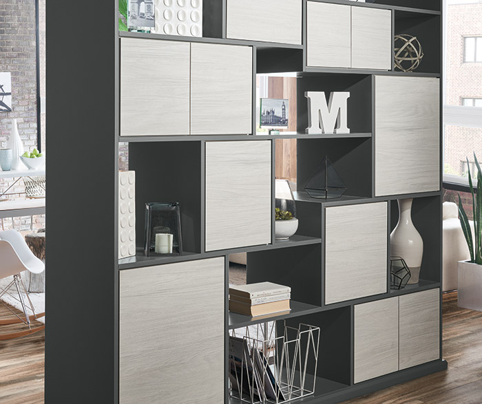 Tranter textured laminate room divider cabinets